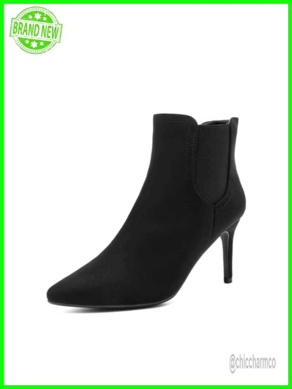 Women's Pointed Toe High Heel Ankle Booties Faux Suede